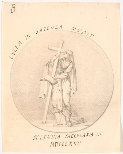 Medallion allegorikus női alakkal alkotó: C.A. Lorentzen