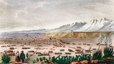 Santa Fe, Új-Mexikó, 1848 körül. (nyomtatott) alkotó: C.B. Graham
