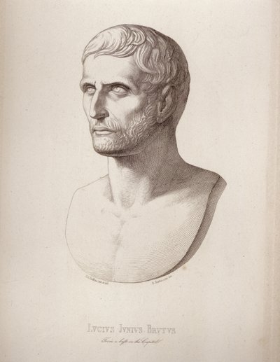 Lucius Junius Brutus portréja, B. Barloccini metszete, 1849 alkotó: C.C Perkins
