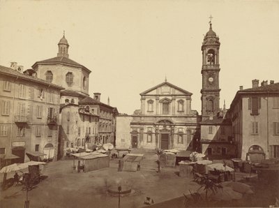 Milánó látképei: Piazzo Santo Stefano alkotó: C.D. Wagner