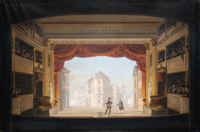 Det kgl belseje. színház a Jacob v. Thyboe című produkció alatt alkotó: C.F. Christensen
