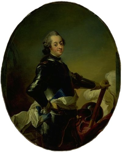V. Frederik páncélos portréja alkotó: C.G. Pilo
