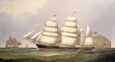 Az "Undaunted" bár az Ailsa Craig mellett, a kereskedőhajókkal alkotó: C.H. Fyfe