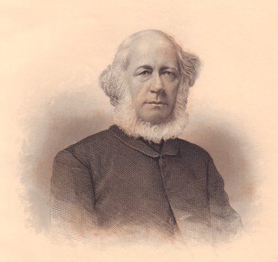 Erastus Wentworth (1813-1886) amerikai oktató és metodista püspök portréja, F E Jones metszete, az Egyesült Államokbeli hölgyek tárházából, 1870 körül alkotó: J.B. and Brown J. Rowbotham