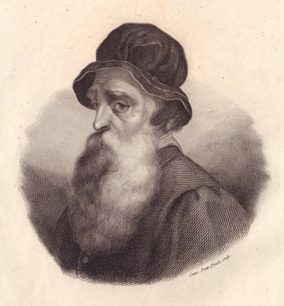 Benvenuto Cellini (1500-1571) olasz szobrász és ötvös portréja, Caterina Piotti-Pirola rézmetsze Giorgio Vasari festményéből alkotó: J.B. and Brown J. Rowbotham