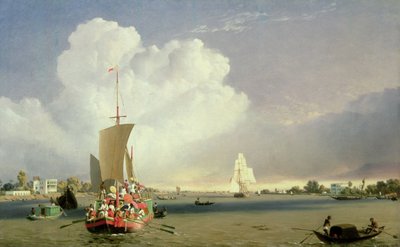 A Hoogly folyón a Garden Reachnél Kalkutta alatt, 1852 alkotó: C.J. Martin