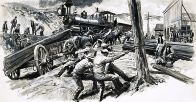 Egy Washington államon átvezető vasút 1873-ban alkotó: C.L. Doughty