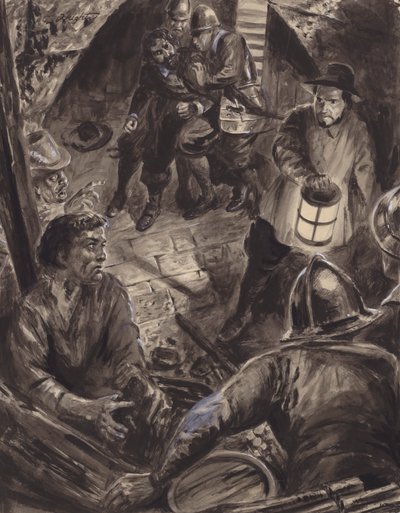 Guy Fawkes és társai letartóztatása (gouache, papír) alkotó: C.L. Doughty