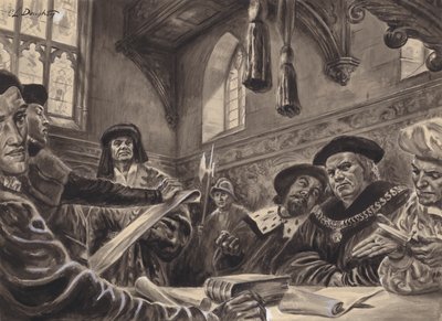 A Csillagterem udvara (gouache, papír) alkotó: C.L. Doughty