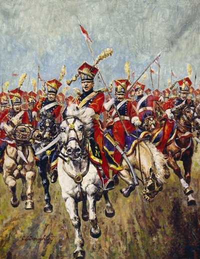 Francia lovassági roham (olaj, vászon) alkotó: C.L. Doughty