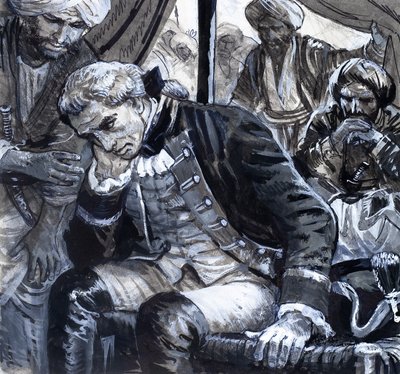 Óriások az emberek között, a hazafias zsoldos (gouache, papír) alkotó: C.L. Doughty