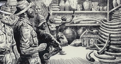 Illusztráció a King Solomons Mines-hez (gouache, papír) alkotó: C.L. Doughty