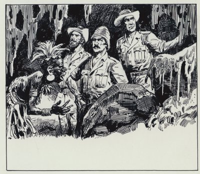 Illusztráció a King Solomons Mines-hez (gouache, papír) alkotó: C.L. Doughty