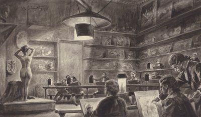 Life class a Királyi Akadémián, London alkotó: C.L. Doughty