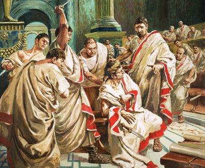 Julius Caesar halála (gouache, papír) alkotó: C.L. Doughty