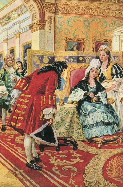 Marlborough hercege visszaadja Anna királynőnek a királyi lakosztályok aranykulcsait. alkotó: C.L. Doughty