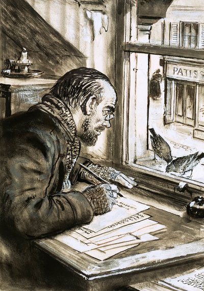 A szavak harcosa, Emile Zola (gouache, papír) alkotó: C.L. Doughty