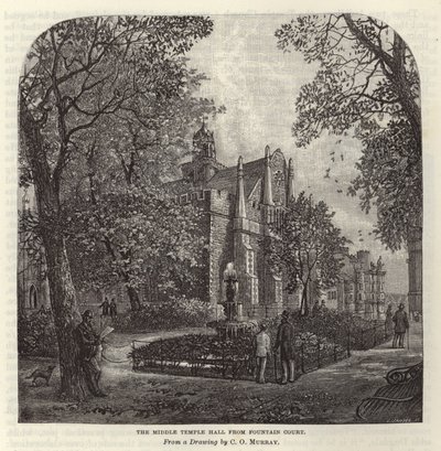 Középső templomcsarnok a Fountain Courtból alkotó: C.O. Murray