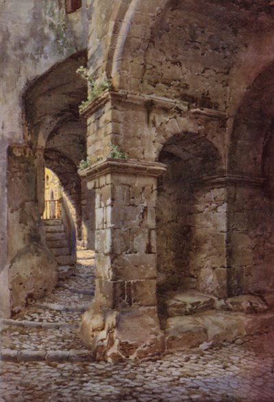 Középkori erőd, Terracina (színes litó) alkotó: C.T.G. Formili