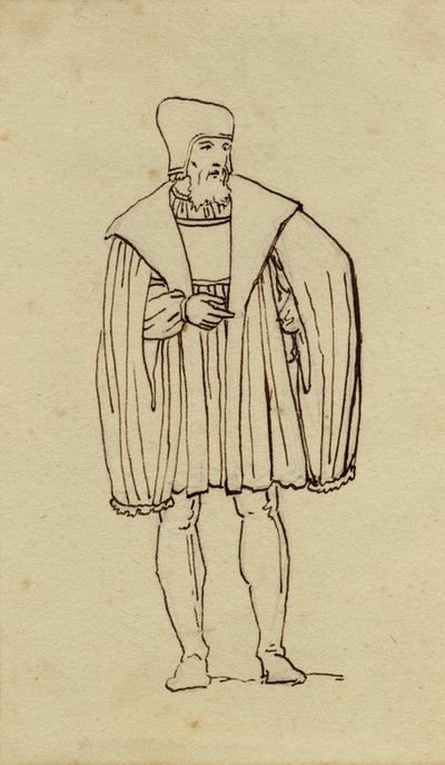 16. századi viselettanulmány. alkotó: Christoffer Wilhelm Eckersberg