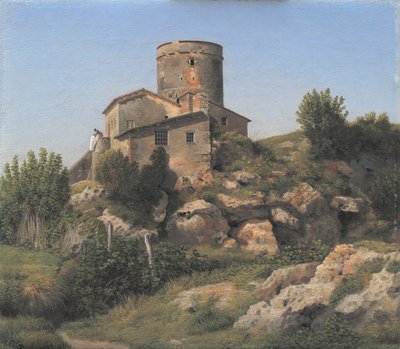 Egy épület a Tor di Quinto közelében, Rómán kívül alkotó: Christoffer Wilhelm Eckersberg