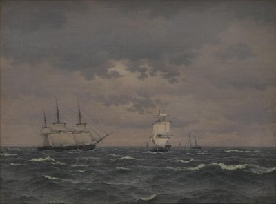 Frissítő szélben vitorlázó Corvette és néhány más hajó alkotó: Christoffer Wilhelm Eckersberg