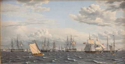 Egy orosz flotta az Elsinore melletti horgonyban alkotó: Christoffer Wilhelm Eckersberg