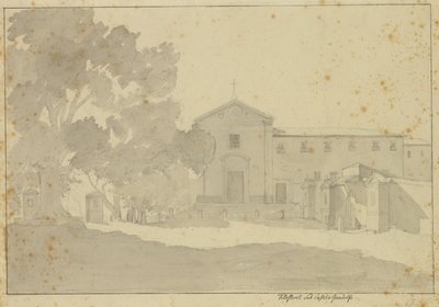 A kapucinus kolostor Castel Gandolfóban, Rómától délkeletre. alkotó: Christoffer Wilhelm Eckersberg