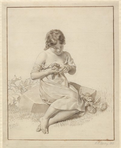 Egy kislány, aki beledugta az ujját egy rózsatövisbe alkotó: Christoffer Wilhelm Eckersberg