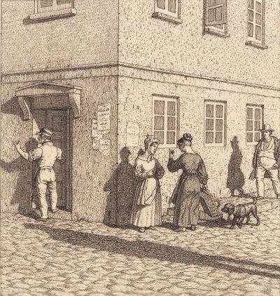 Egy utcasarok. Illusztráció a "Lineáris perspektívához", VII. tábla alkotó: Christoffer Wilhelm Eckersberg