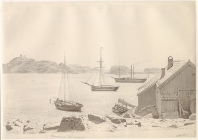 Frederiksværn kikötője Larviksfjordenben, Norvégiában. alkotó: Christoffer Wilhelm Eckersberg