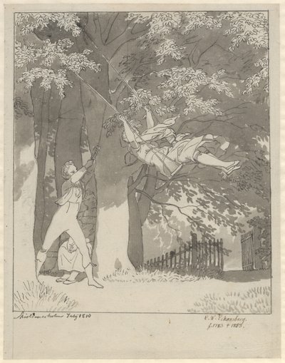 A hinta. A skjoldnæsholmi erdőből alkotó: Christoffer Wilhelm Eckersberg