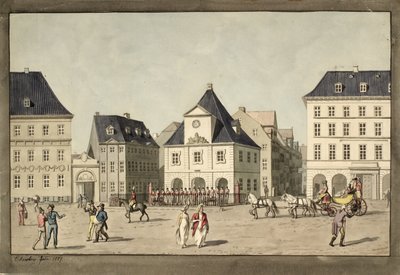 Kongens Nytorv a főőrrel alkotó: Christoffer Wilhelm Eckersberg