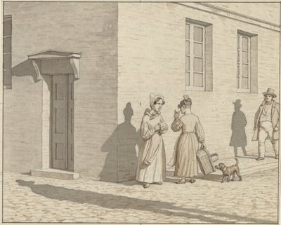 Linear Perspective as Applied in Painting - Plate VII, 1 - A Street Corner Encounter   1281182   hu       hungarian Successfully Translated  Original: Ronde ruïne Ruinarum variarum fabricarum delineationes pictoribus caeterisque id genus artificibus multum alkotó: Christoffer Wilhelm Eckersberg