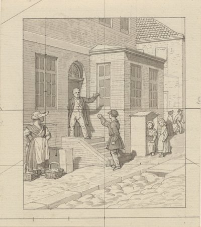 Lineáris perspektíva, a festészet művészetében - VII. tábla, 2 - Érvelés az utcai lépcsőkön. alkotó: Christoffer Wilhelm Eckersberg