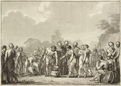 Tomyris, a masszázsok királynője véres kádba dobja Cyrus fejét alkotó: Christoffer Wilhelm Eckersberg