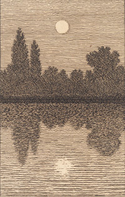 Holdfény egy tó felett. Illusztráció a "Lineáris perspektívához", IV. tábla alkotó: Christoffer Wilhelm Eckersberg