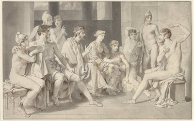 Odüsszeusz mesél Alkinoos-i életéről alkotó: Christoffer Wilhelm Eckersberg