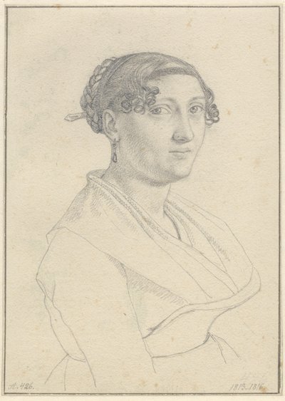 Római nő portréja, egyik arca jobbra néz. alkotó: Christoffer Wilhelm Eckersberg