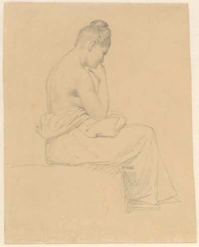 Ülő női modell hátulról nézve. alkotó: Christoffer Wilhelm Eckersberg