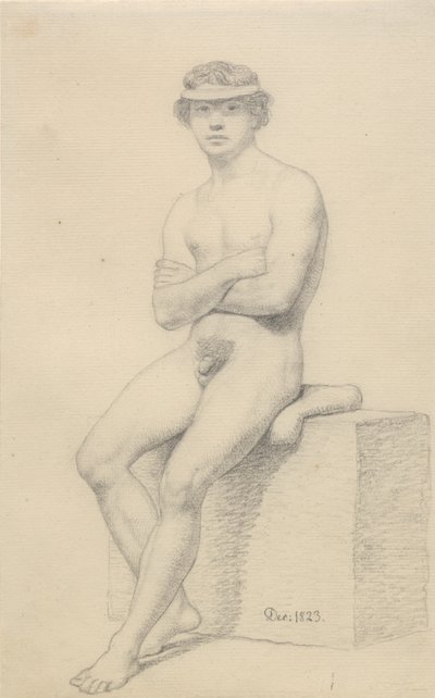 Ülő férfi modell. alkotó: Christoffer Wilhelm Eckersberg