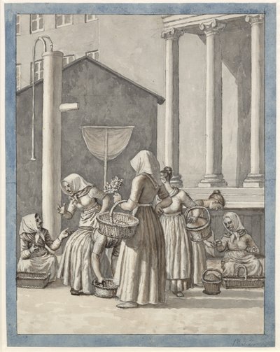 Torvekoner Koppenhágában alkotó: Christoffer Wilhelm Eckersberg