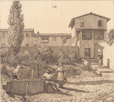 Kilátás egy olasz falura alkotó: Christoffer Wilhelm Eckersberg
