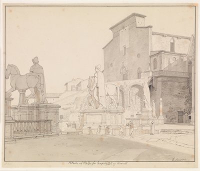 Kilátás a Campidoglio-ra és a Santa Maria-ra, Aracoeliben, Rómában alkotó: Christoffer Wilhelm Eckersberg