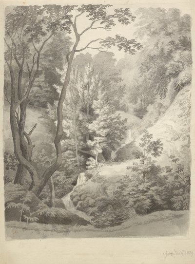 Kilátás a Liselund Manor parkjára Møn szigetén alkotó: Christoffer Wilhelm Eckersberg