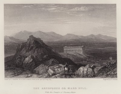 Az Areopágus vagy a Mars-domb Thészeusz Athén templomával (színes litó) alkotó: C. (after) Stanfield