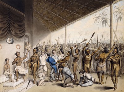 Egy bennszülött főnök, aki elrendeli az európaiak halálát, 1817 alkotó: C. Bray