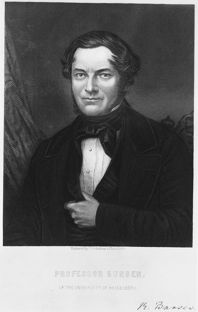 Robert Bunsen, német kémikus, 1850-es évek alkotó: C. Cook