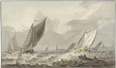 Zuiderzee Medemblik előtt alkotó: C. Dietrich (prentmaker)