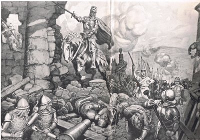 V. Henrik Harfleur ostrománál, illusztráció a 